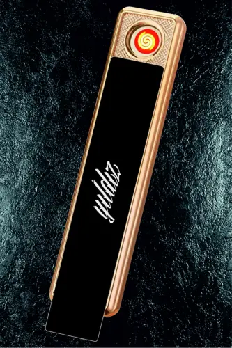 Kişiye Özel Hediyelik Çakmak Tasarım ve İsim Baskılı Usb Şarjlı Alevsiz-Siyah Cam Çakmak - 8