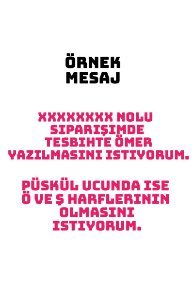 Kişiye özel isimli akik taş tesbih, hediye kutusu içinde. - 5