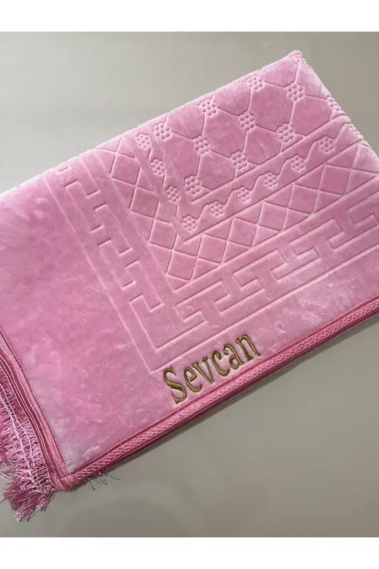 Kişiye Özel Seccade İplik Yazımı - pembe - PELUŞ