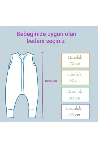 Kışlık 2,5 Tog Torba Kız Bebek Çocuk Kolsuz, Kolsuz Fermuarlı Uyku Tulumu/beyaz - Beyaz - 3