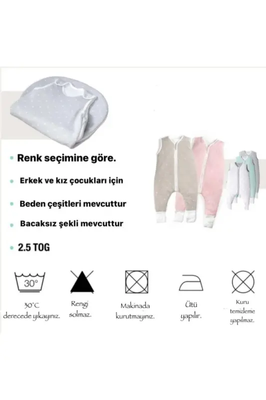 Kışlık 2,5 Tog Torba Kız Bebek Çocuk Kolsuz, Kolsuz Fermuarlı Uyku Tulumu/pembe - Pembe - 7