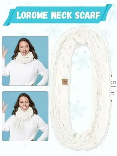 Winter Beanie Hat Scarf Gloves, Warm Fleece Knit Hats Touch Screen Gloves Neck Scarf Set Winter Gifts for Unisex Adult - 4