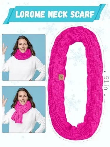 Kışlık Bere Şapka Atkı Eldiven, Sıcak Polar Örme Şapkalar Dokunmatik Ekran Eldiven Boyun Atkısı Seti Unisex Yetişkin için Kış Hediyeleri - 4