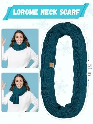 Winter Beanie Hat Scarf Gloves, Warm Fleece Knit Hats Touch Screen Gloves Neck Scarf Set Winter Gifts for Unisex Adult - 4