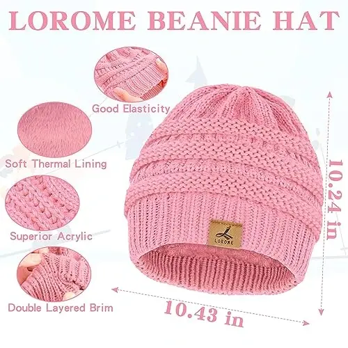 Winter Beanie Hat Scarf Gloves, Warm Fleece Knit Hats Touch Screen Gloves Neck Scarf Set Winter Gifts for Unisex Adult - 3