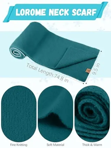 Winter Beanie Hat Scarf Gloves, Warm Fleece Knit Hat Long Scarf Neck Warmer Touch Screen Winter Gloves Set Gifts for Women - 3