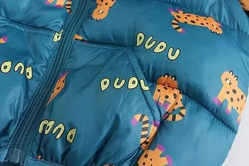 Winter Down Coats for Kids Baby Boys Girls Light Puffer Padded Jacket Bear Hoods Infant Outerwear - 5