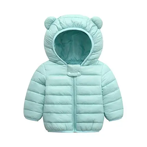 Winter Down Coats for Kids Baby Boys Girls Light Puffer Padded Jacket Bear Hoods Infant Outerwear - 1