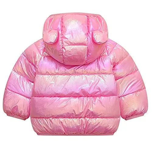 Winter Down Coats for Kids Baby Boys Girls Light Puffer Padded Jacket Bear Hoods Infant Outerwear - 2