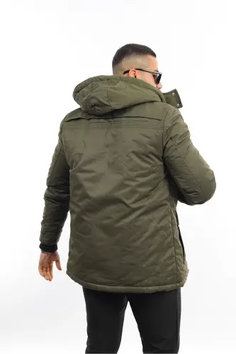 Kışlık Içi Kürklü Erkek Kaban-HAKİ - 5