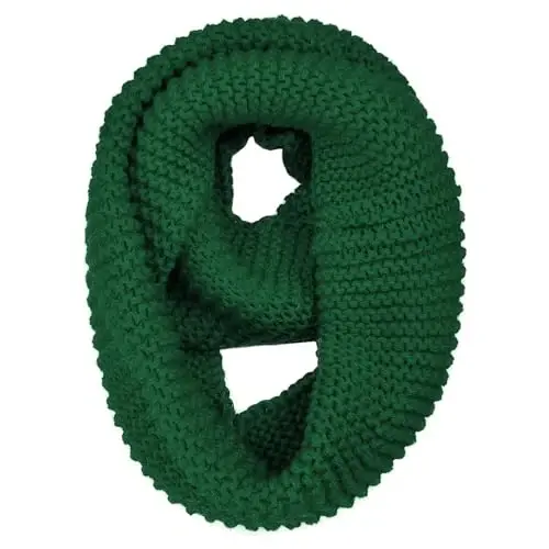 Warm Scarf for Winter Women & Men, Knit Wool Loop Infinity Scarves Thick & Chunky Neck Warmer For Cold Weather U-SY-WS7 - 1