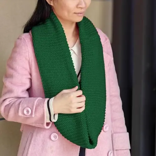 Warm Scarf for Winter Women & Men, Knit Wool Loop Infinity Scarves Thick & Chunky Neck Warmer For Cold Weather U-SY-WS7 - 3