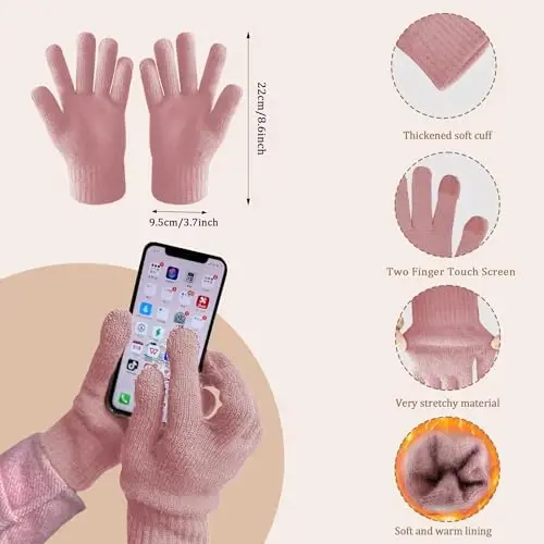 Warm Scarf for Winter Women & Men, Knit Wool Loop Infinity Scarves Thick & Chunky Neck Warmer For Cold Weather U-SY-WS7 - 3