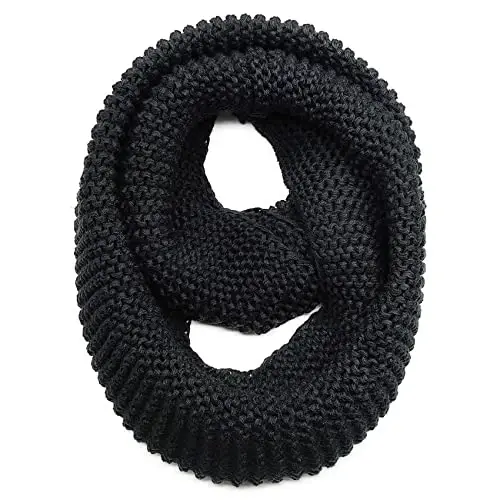 Warm Scarf for Winter Women & Men, Knit Wool Loop Infinity Scarves Thick & Chunky Neck Warmer For Cold Weather U-SY-WS7 - 1