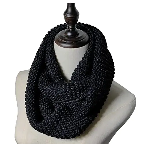 Warm Scarf for Winter Women & Men, Knit Wool Loop Infinity Scarves Thick & Chunky Neck Warmer For Cold Weather U-SY-WS7 - 5