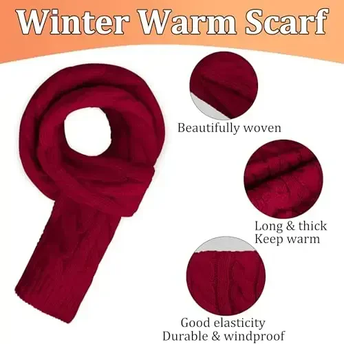 Warm Scarf for Winter Women & Men, Knit Wool Loop Infinity Scarves Thick & Chunky Neck Warmer For Cold Weather U-SY-WS7 - WARM (1)