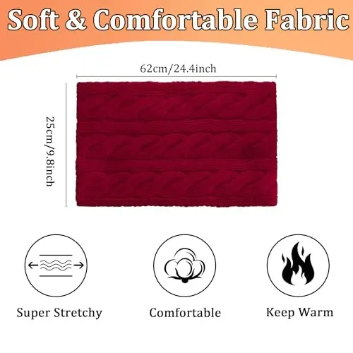 Warm Scarf for Winter Women & Men, Knit Wool Loop Infinity Scarves Thick & Chunky Neck Warmer For Cold Weather U-SY-WS7 - 3