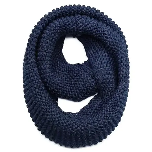 Warm Scarf for Winter Women & Men, Knit Wool Loop Infinity Scarves Thick & Chunky Neck Warmer For Cold Weather U-SY-WS7 - 1