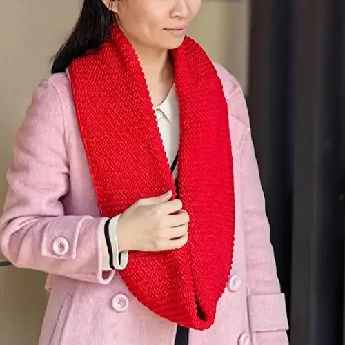 Warm Scarf for Winter Women & Men, Knit Wool Loop Infinity Scarves Thick & Chunky Neck Warmer For Cold Weather U-SY-WS7 - WARM (1)