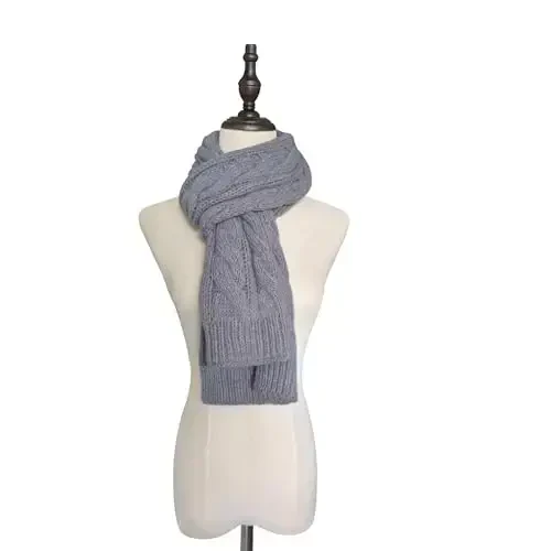 Warm Scarf for Winter Women & Men, Knit Wool Loop Infinity Scarves Thick & Chunky Neck Warmer For Cold Weather U-SY-WS7 - 4