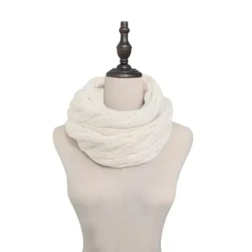 Warm Scarf for Winter Women & Men, Knit Wool Loop Infinity Scarves Thick & Chunky Neck Warmer For Cold Weather U-SY-WS7 - 4