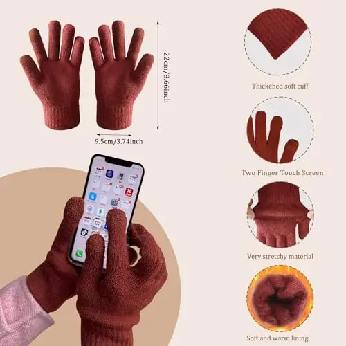 Warm Scarf for Winter Women & Men, Knit Wool Loop Infinity Scarves Thick & Chunky Neck Warmer For Cold Weather U-SY-WS7 - 3