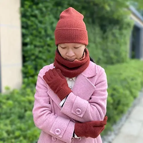 Warm Scarf for Winter Women & Men, Knit Wool Loop Infinity Scarves Thick & Chunky Neck Warmer For Cold Weather U-SY-WS7 - 5