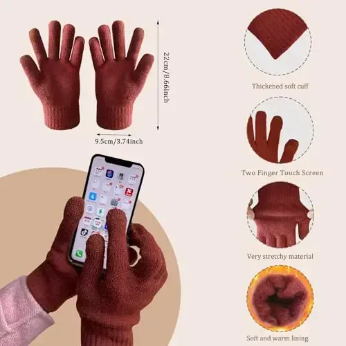 Warm Scarf for Winter Women & Men, Knit Wool Loop Infinity Scarves Thick & Chunky Neck Warmer For Cold Weather U-SY-WS7 - 3