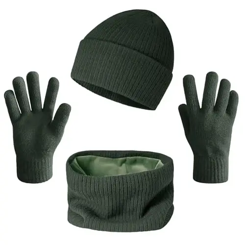 Warm Scarf for Winter Women & Men, Knit Wool Loop Infinity Scarves Thick & Chunky Neck Warmer For Cold Weather U-SY-WS7 - 1