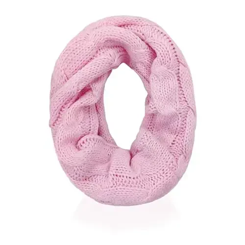 Warm Scarf for Winter Women & Men, Knit Wool Loop Infinity Scarves Thick & Chunky Neck Warmer For Cold Weather U-SY-WS7 - WARM