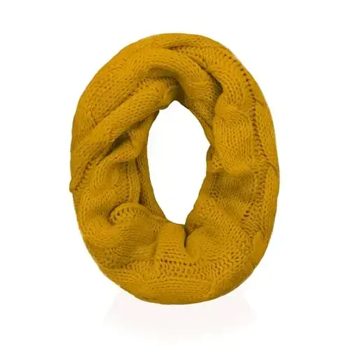 Warm Scarf for Winter Women & Men, Knit Wool Loop Infinity Scarves Thick & Chunky Neck Warmer For Cold Weather U-SY-WS7 