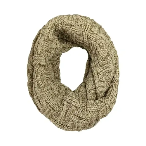 Warm Scarf for Winter Women & Men, Knit Wool Loop Infinity Scarves Thick & Chunky Neck Warmer For Cold Weather U-SY-WS7 - 1