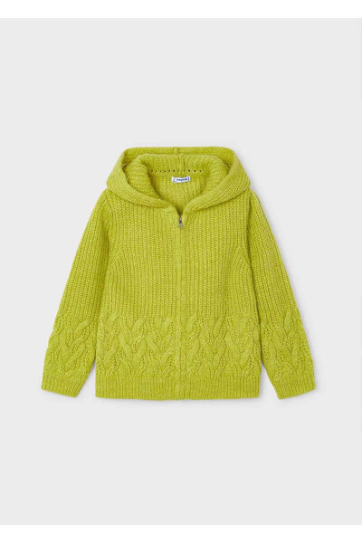 Kışlık Kız Çocuk Sweatshirt Hırka - Yeşil - 9