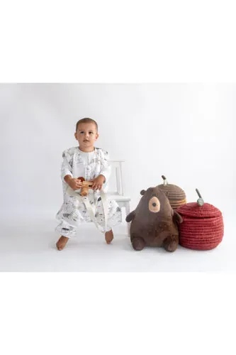 Kışlık Pamuklu Pazen Uyku Tulumu , 1 Tog Organik Çocuk Ve Bebek Uyku Tulumu, Kolsuz Unisex Tulum-Tavşanlı - 4