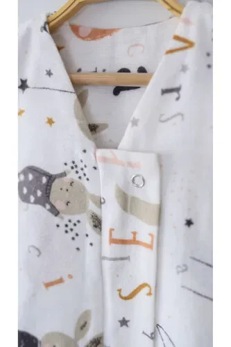 Kışlık Pamuklu Pazen Uyku Tulumu , 1 Tog Organik Çocuk Ve Bebek Uyku Tulumu, Kolsuz Unisex Tulum-Tavşanlı - 5