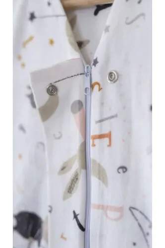 Kışlık Pamuklu Pazen Uyku Tulumu , 1 Tog Organik Çocuk Ve Bebek Uyku Tulumu, Kolsuz Unisex Tulum-Tavşanlı - 6