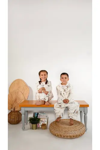 Kışlık Pamuklu Pazen Uyku Tulumu , 1 Tog Organik Çocuk Ve Bebek Uyku Tulumu, Kolsuz Unisex Tulum - Kahverengi - 8