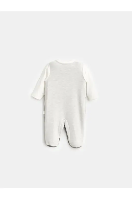 Kışlık Papyonlu Bebek Tulumu-Gri - 2