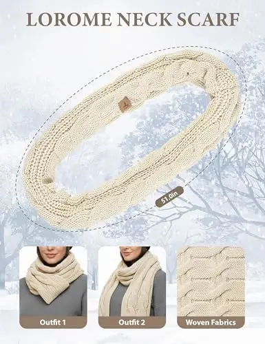 Kışlık Şapka Atkı Eldiven ve Kulak Isıtıcı, Sıcak Örme Bere Şapka Dokunmatik Ekran Eldiven Seti Kış Hediyeleri Kadınlar için Boyun Atkıları - 3