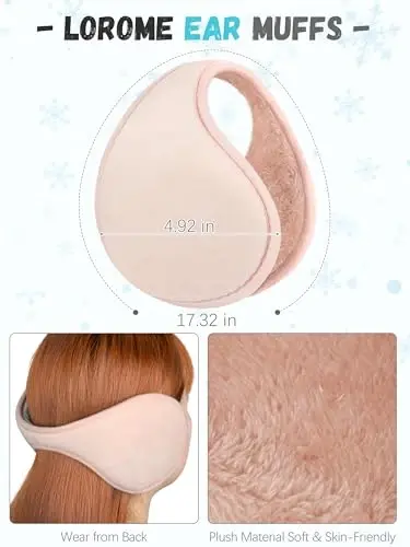 Winter Hat Scarf Gloves and Ear Warmer, Warm Knit Beanie Hat Touch Screen Gloves Set Winter Gifts Neck Scarves for Women - 5