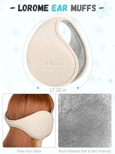 Winter Hat Scarf Gloves and Ear Warmer, Warm Knit Beanie Hat Touch Screen Gloves Set Winter Gifts Neck Scarves for Women - 5