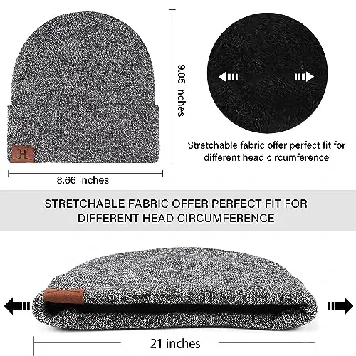 Winter Warm Beanie Hat Touchscreen Gloves Set, Soft Skull Cap Gloves Set for Men and Women with Warm Knit Fleece Lined - FZ FANTASTIC ZONE (1)