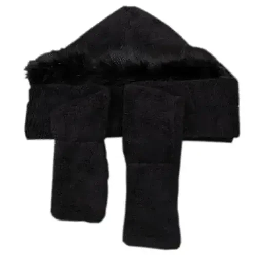 Winter Warm Women Siamese Hoodie Gloves Pocket Earflap Hat Long Scarf Shawl Wraps - Winter (1)