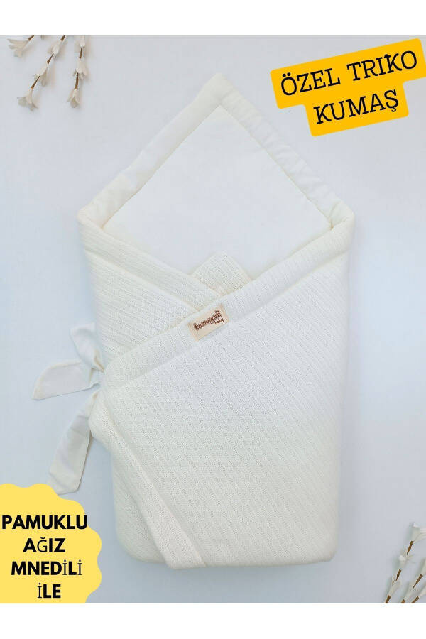 Triko Örgü Kışlık Kız Erkek Bebek Battaniyesi Kundağı Pamuklu Hastane Çıkışı Yenidoğan Hediyelik - 2