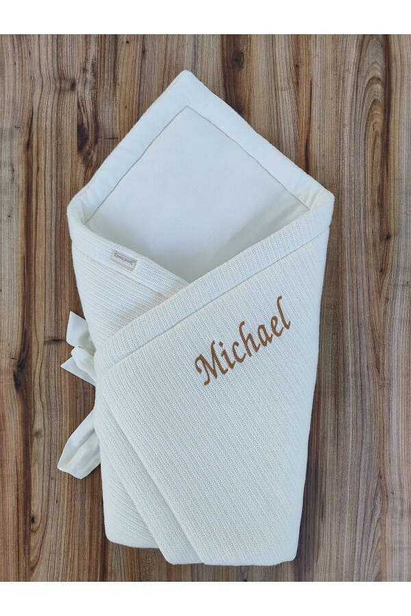 Triko Örgü Kışlık Kız Erkek Bebek Battaniyesi Kundağı Pamuklu Hastane Çıkışı Yenidoğan Hediyelik - 4