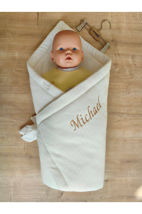 Triko Örgü Kışlık Kız Erkek Bebek Battaniyesi Kundağı Pamuklu Hastane Çıkışı Yenidoğan Hediyelik - 7