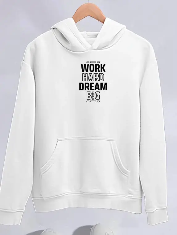 Kışlık Üç İplik Kapşonlu SweatShirt - Beyaz - 1