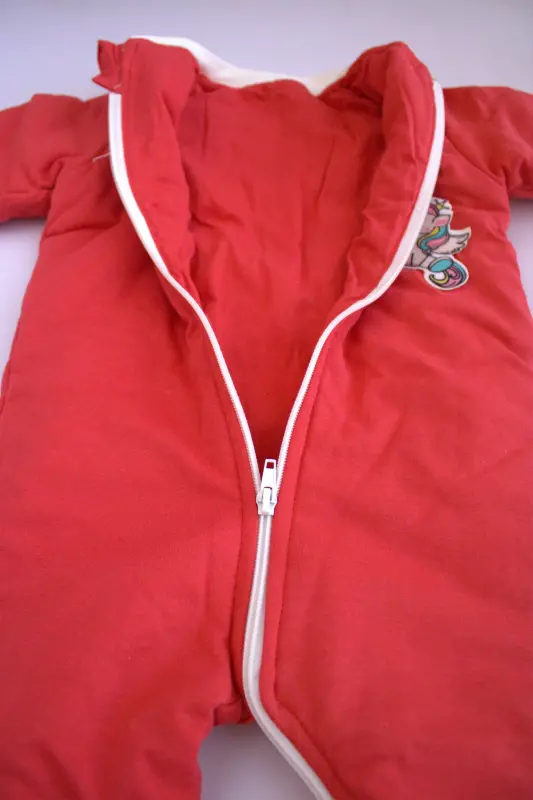 Kışlık Uyku Tulumu Kız Çocuk Uyku Tulumu Kışlık - 1,5 Tog, Fermuarlı, Uzun Ribana-Nar Çiçeği - 2