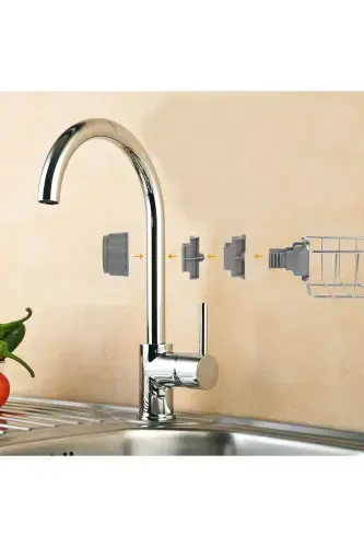 Kitchen Bathroom Shower Faucet Top Shelf Soap Sponge Holder Shelf Single Tier - SAS HAUS (1)