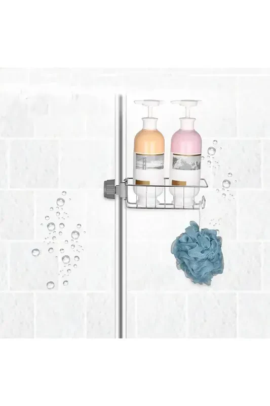 Kitchen Bathroom Shower Faucet Top Shelf Soap Sponge Holder Shelf Single Tier - 6